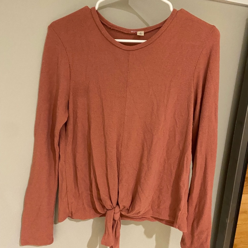 Ray tofu l burnt orange long sleeve shirt